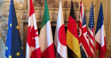 Les drapeaux des sept pays du G7